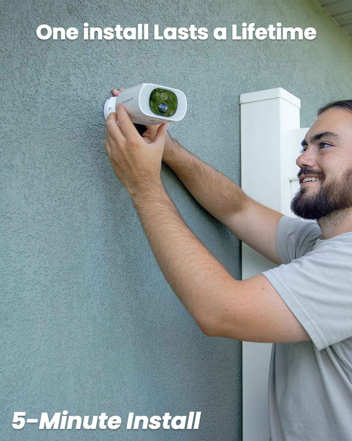 2-Pack Solar Wireless Security Cameras - 2K WiFi Surveillance with Night Vision & 2-Way Audio