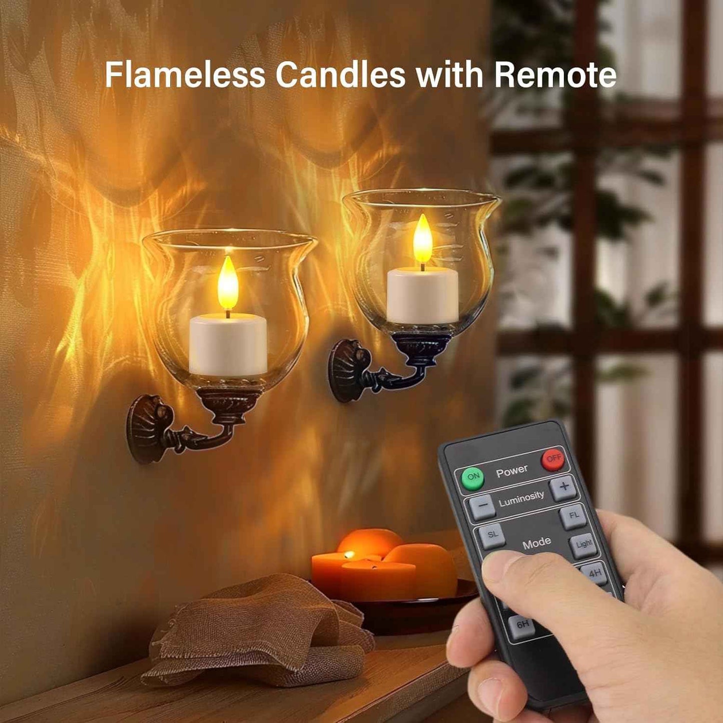 Rechargeable Flameless LED Tea Light Candles with Remote & Timer - Waterproof Votive Set for Holiday Decor