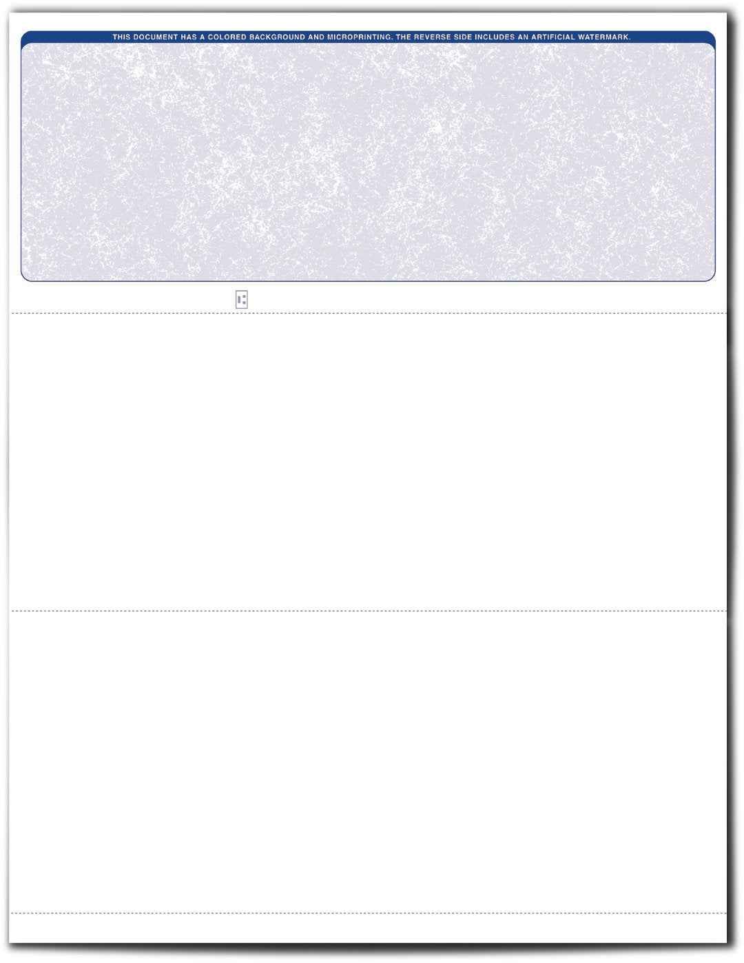 VersaCheck Secure Form #1000 - Blank Business Voucher on Top - Blue Classic - 250 Sheets