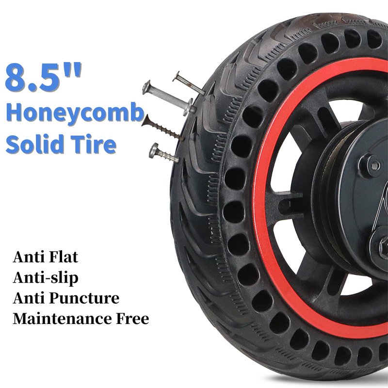 8.5'' Electric Scooter Replacement Wheel – Solid Tire with Hub & Drum Brake | Specially designed for 8.5" DRUM BRAKE Escooter – Fits VOLPAM Q1, MAXSHOT V1, V7, Joyhis: JS03, JS01, NAVIC T3, T5