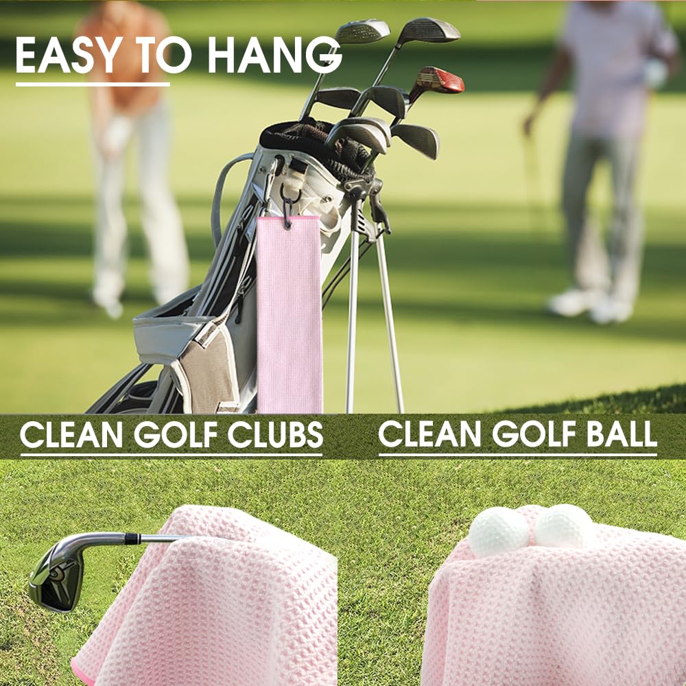 TOUNER Retirement is Just More Time to Play Golfing Towels, Ladies Golf Gifts, Golfing Bag Towel Present, Ladies Golf Accessories for Retirement Christmas Birthday Towel Gifts for Grandma, Mom