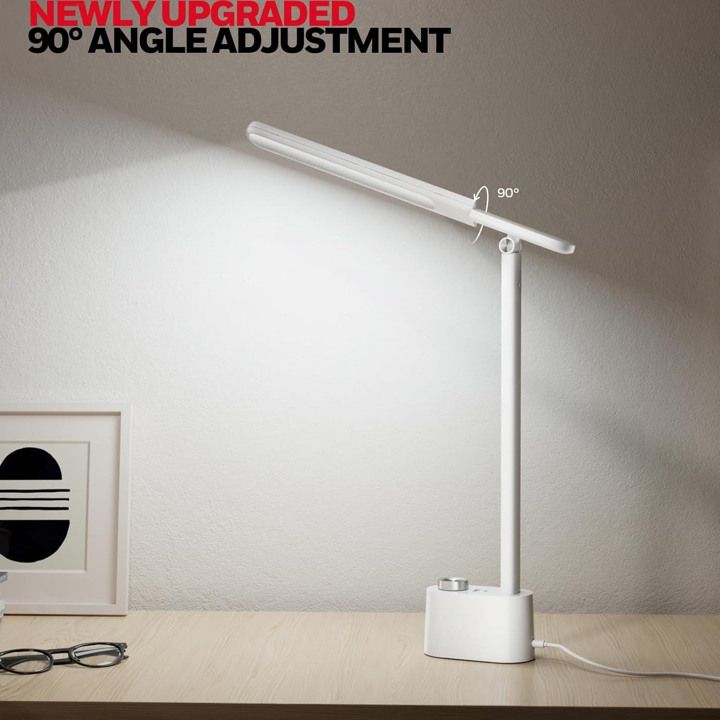 Honeywell H01 Pro LED Desk Lamp - Dimmable Foldable Light with USB Charging & 3 Color Modes for Home Office