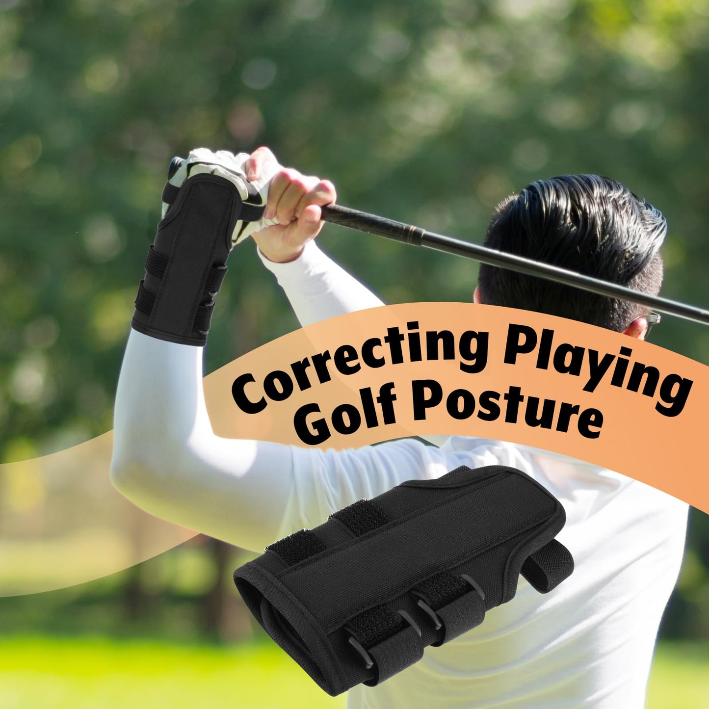 Easecos Golf Wrist Brace Golf Swing Alignment Arm Band - Wrist Correction Aid Training Equipment Swing Hand Gesture Practice Tool for Beginner Golfers Training on L to L Swing Practice