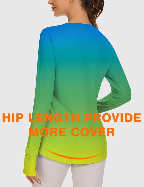 Blingfit Women's Long Sleeve Workout Tops - Lightweight UPF50+ UV Protection for Running & Hiking