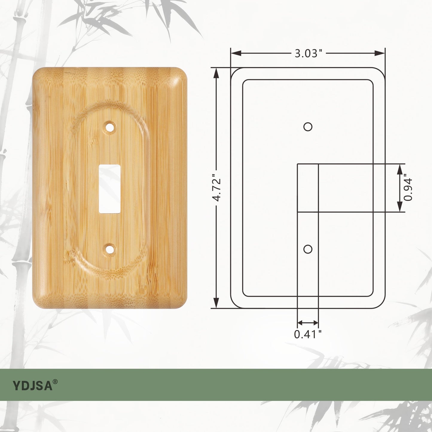 YDJSA Decorative Light Switch Covers Bamboo Wood Switch Plate Covers Single Toggle Stylish Wood Switch Plate Covers