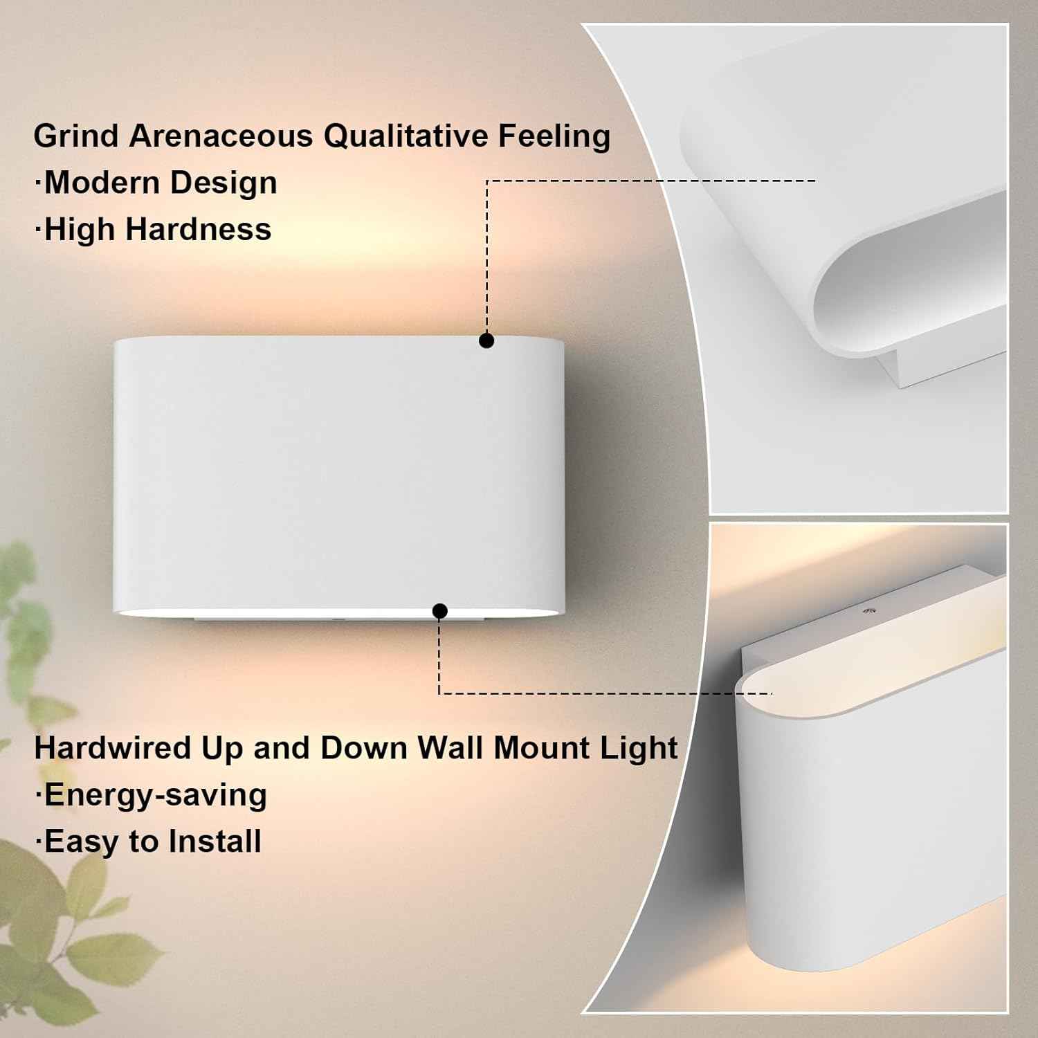 Modern Black LED Wall Sconces Set of 2 - Hardwired Up & Down Indoor Lights for Living Room, Bedroom, Hallway - Warm White 3000K (Includes G9 Bulbs)