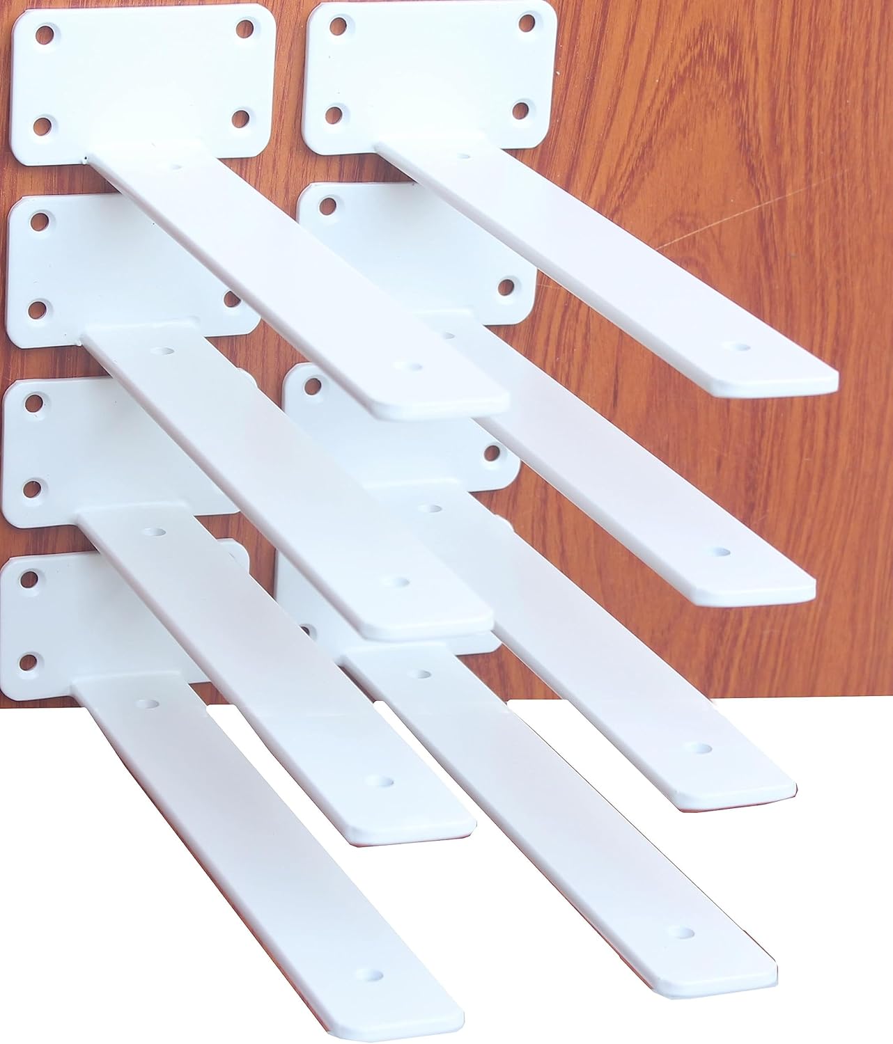 10-Inch Black Iron Floating Shelf Brackets - 12 Pack Rustic Industrial Support