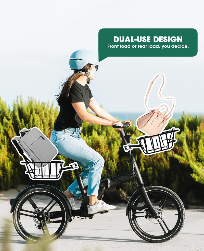ANZOME Electric Scooter Basket & Bike Handlebar Bag – Stable Metal Wire Carrier with Cargo Net & Rainproof Cover – Front/Rear Rack Attachment for Commuting, Groceries, & Pet Transport (Black)