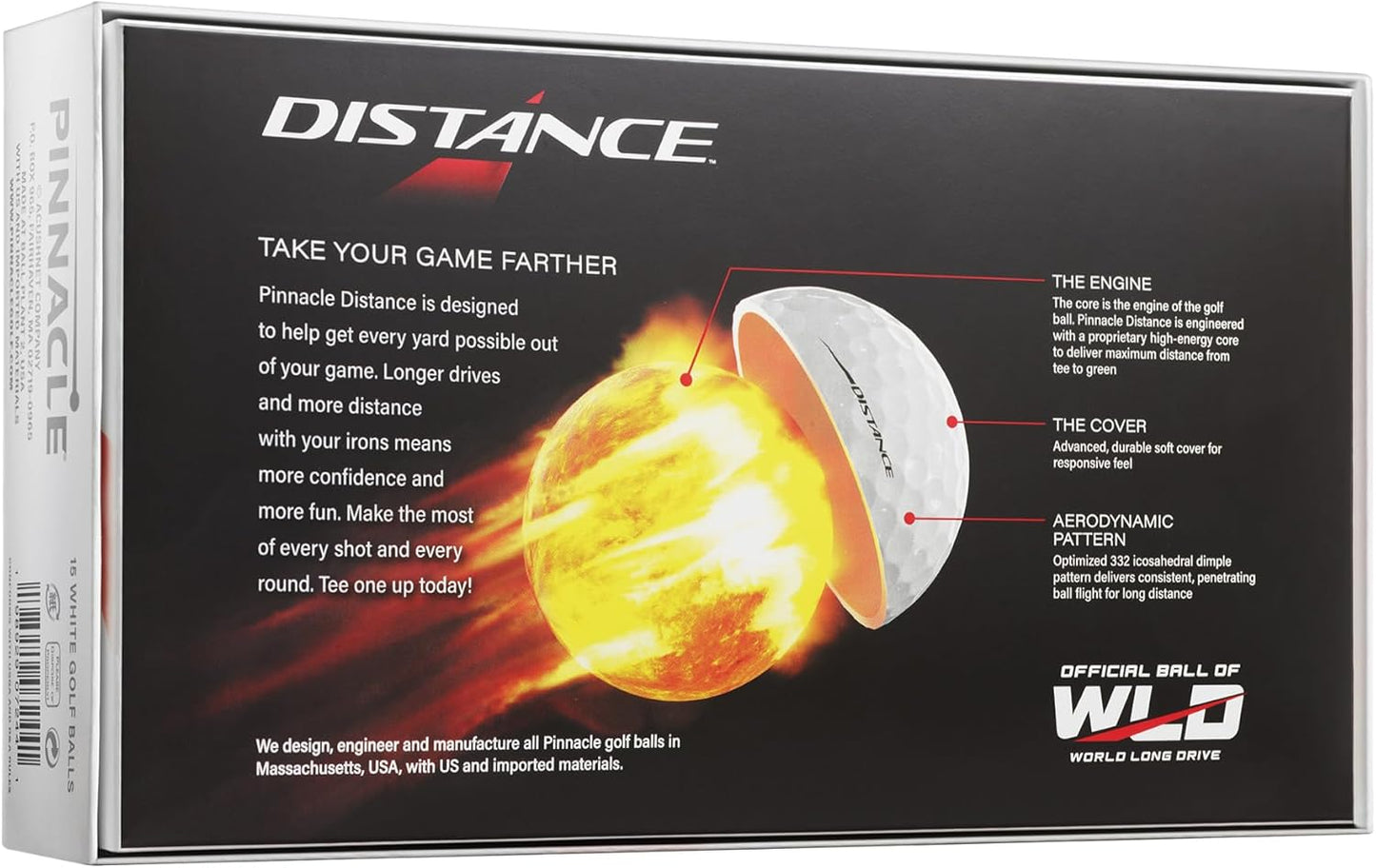 Pinnacle Distance 15-Ball Golf Balls - Enhanced Performance for Longer Drives