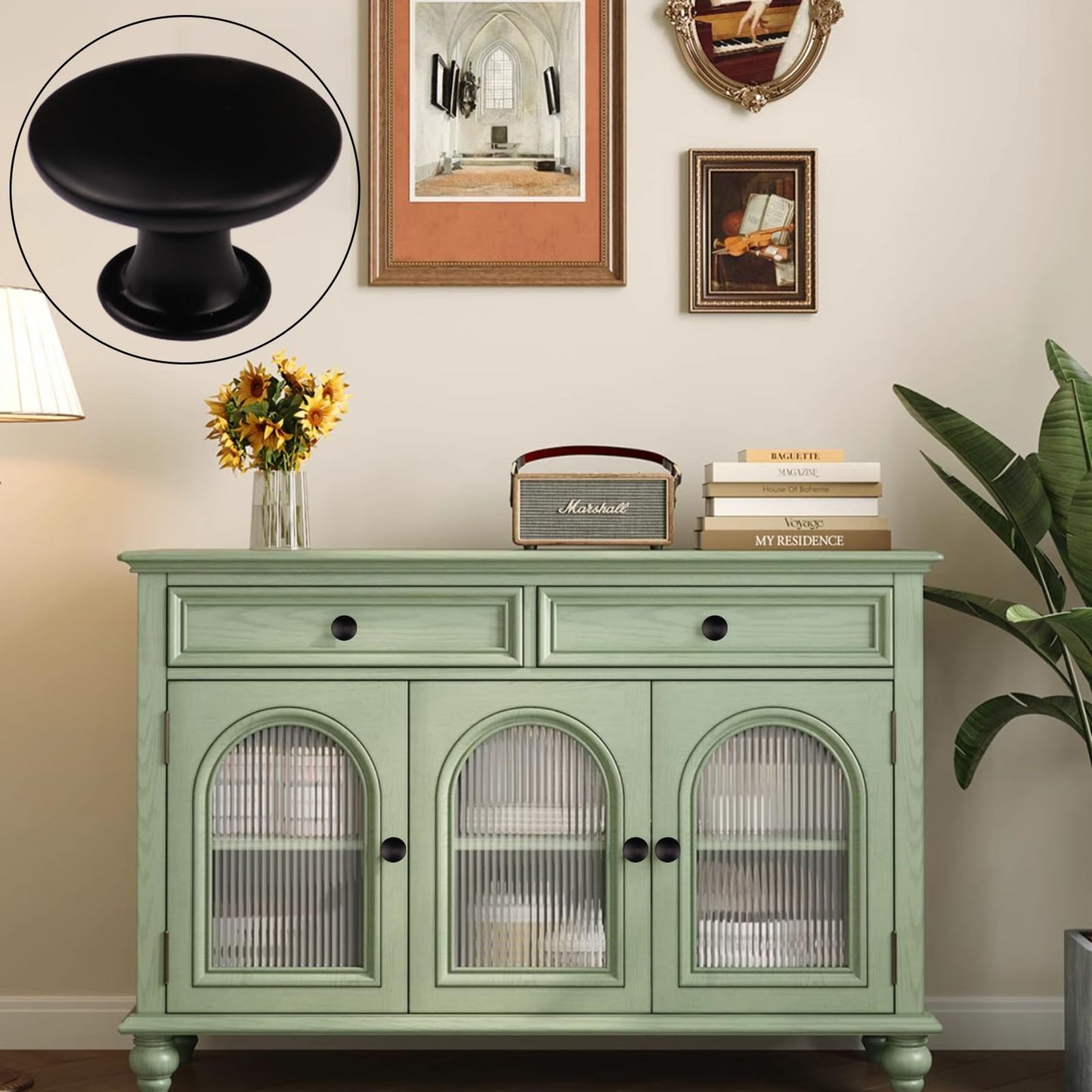 Cangder 12 Packs Vintage Black Cabinet Knobs Metal Dresser Knobs Single Hole Round Furniture Drawer Handle Pulls for Bathroom, Kitchen Cupboard, Wardrobe Door Hardware