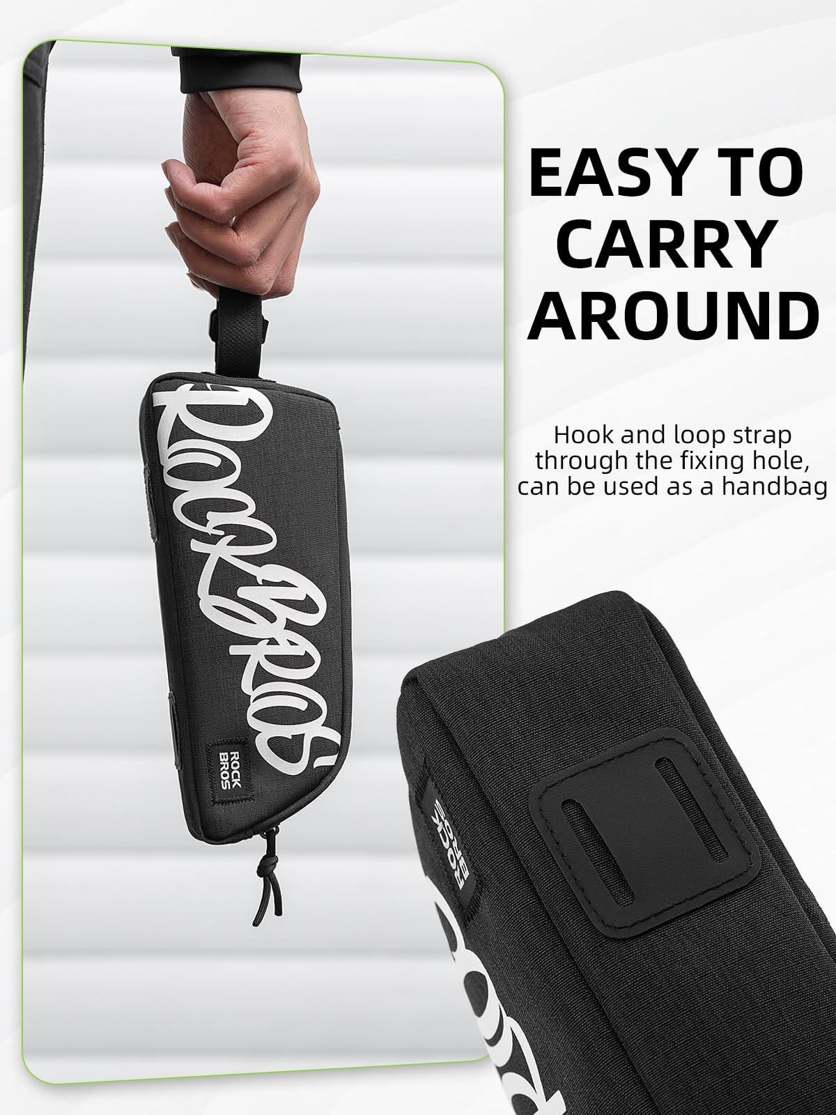 ROCKBROS Top Tube Bike Bag, Lightweight Bike Frame Bag, Quick Installation Bike Storage Bag, Small Bike Accessories Pouch for MTB, Road Bike