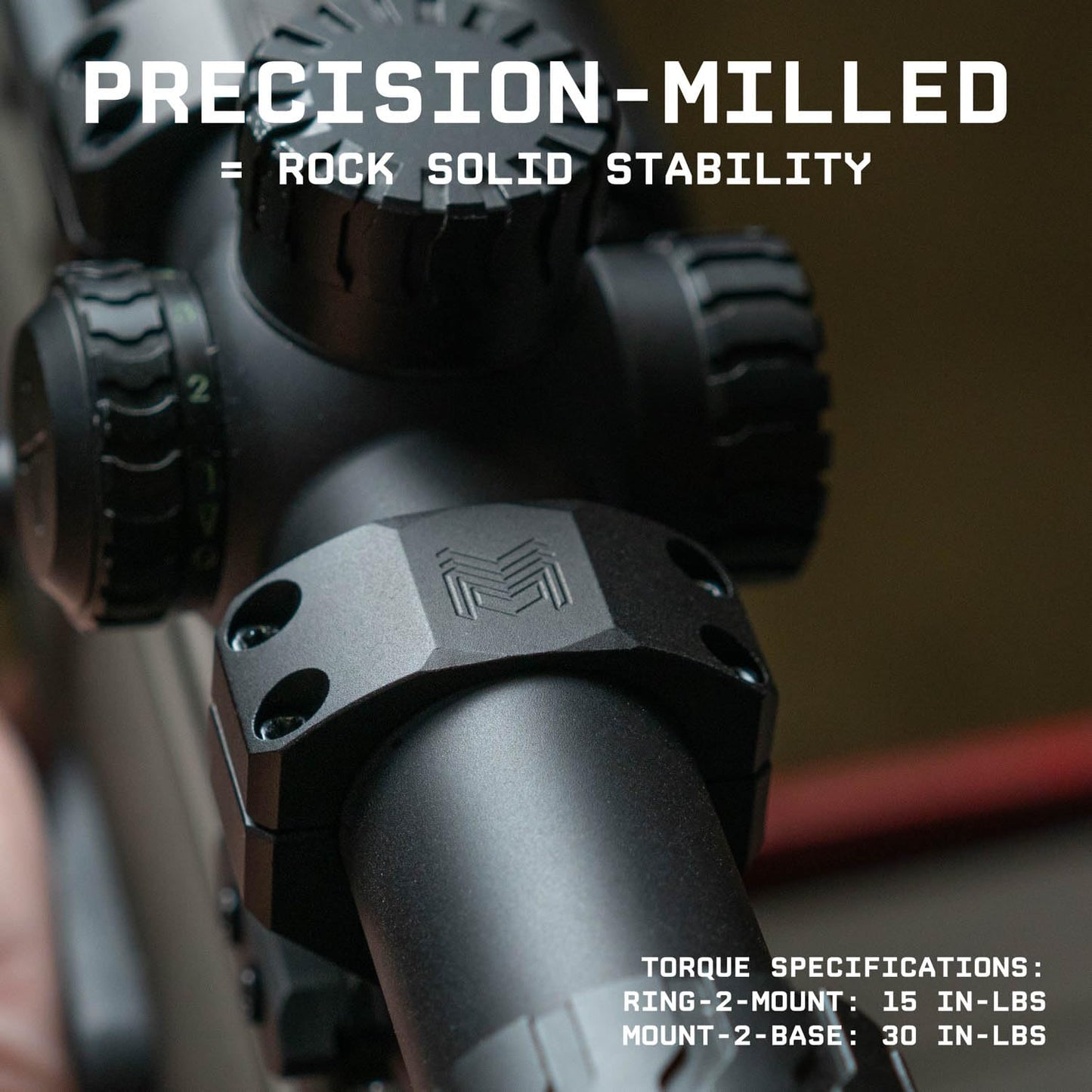 Monstrum Slim Profile Series V2 Ultralight Dual Ring Scope Mount | 1 inch Diameter
