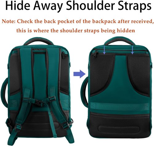 MATEIN Travel Backpack - Large Water-Resistant Carry-On | Expandable Lightweight Daypack in Peacock Blue