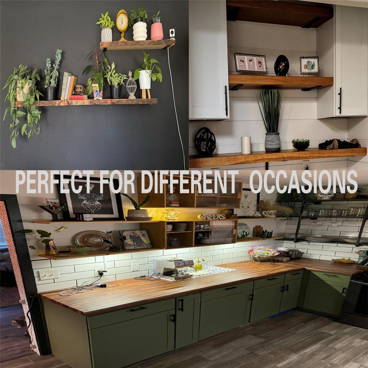 4 Pack Floating Shelf Brackets,6 Inch Heavy Duty Industrial Wall Shelf Bracket,Black Metal Hidden L Brackets for Shelves Support