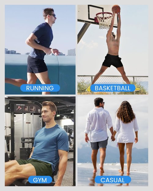 LalaHooK 2 Pack Gym Shorts Men - 5'' Quick Dry Athletic Workout Running Shorts for Casual Basketball with Zipper Pockets