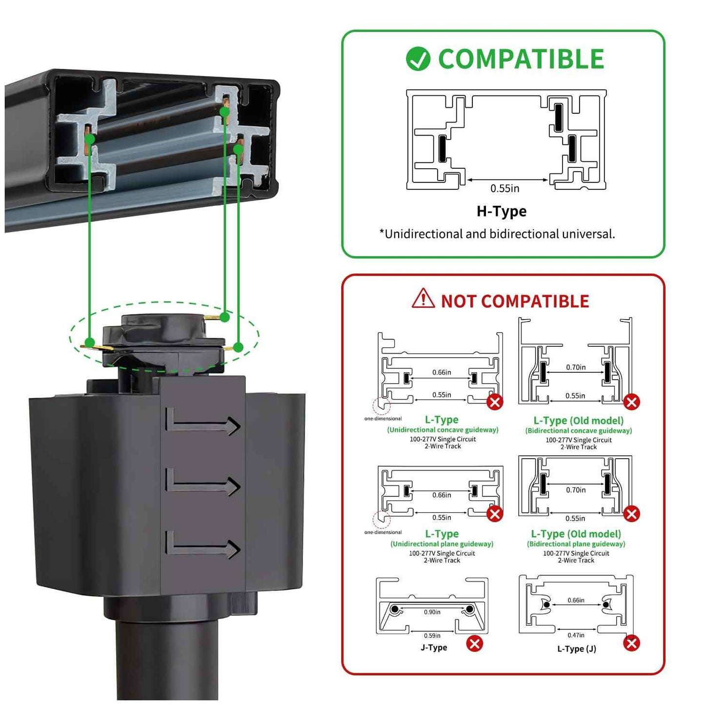 be studied 10W LED Black Track Lighting Heads, H Type Track Lighting Rail Ceiling Spotlight for Accent Task Wall Art Exhibition Lighting, and Wall Art Display Illumination 3000K-5700K, CRI90+ (6-Pack