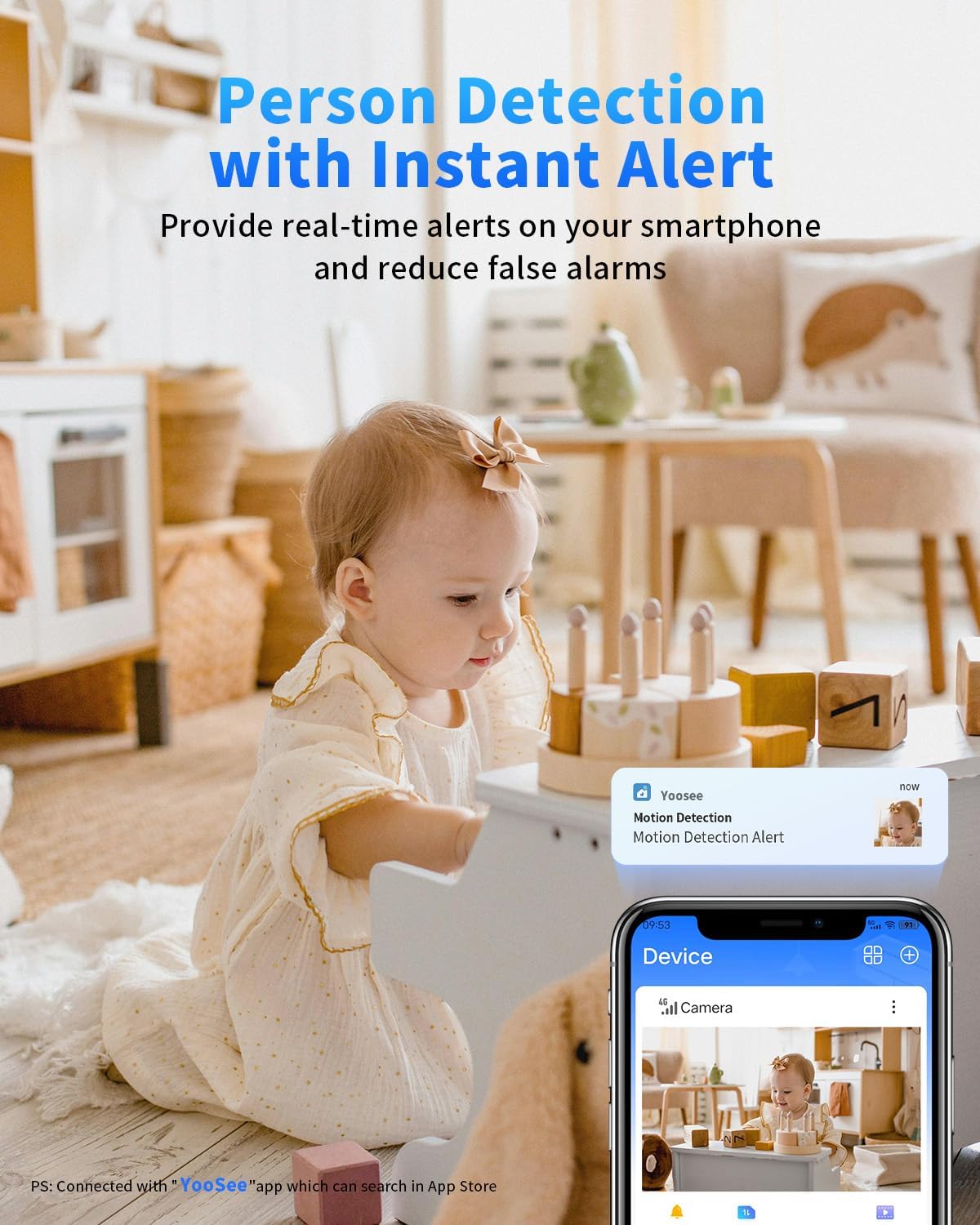 2K Indoor Security Camera with AI Voice Change, Night Vision & 24/7 Recording - Home Baby Monitor & Pet Camera