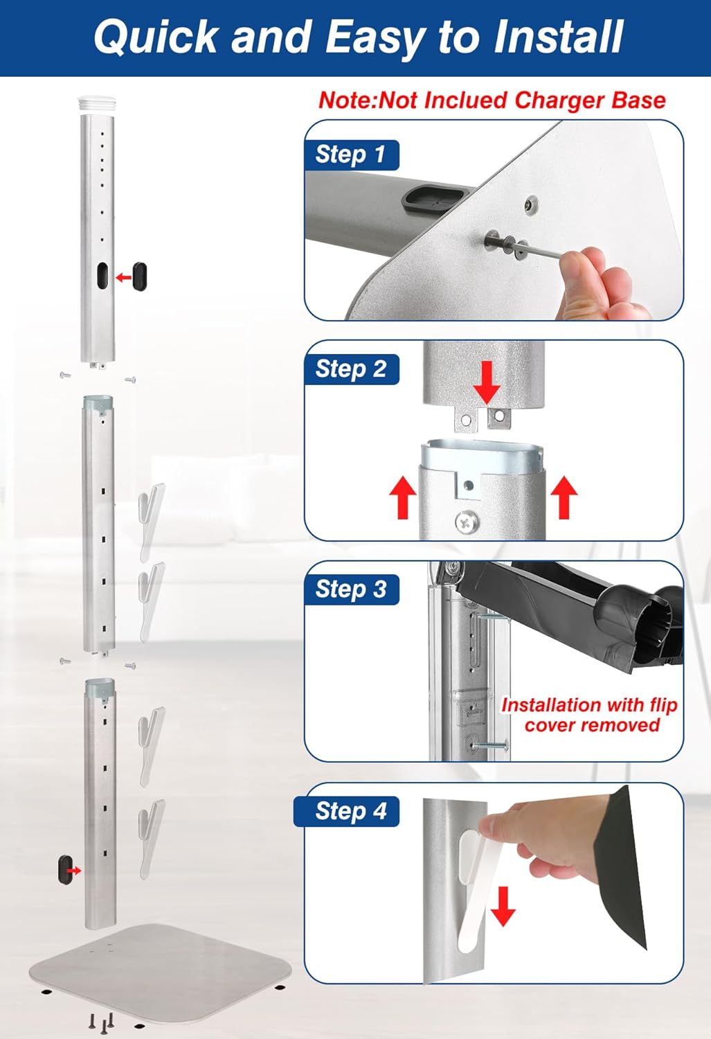 Dyson Vacuum Stand & Holder for Gen5 V15 V12 V11 V10 V8 V7 V6 - Metal Storage Bracket with Hidden Cord Design