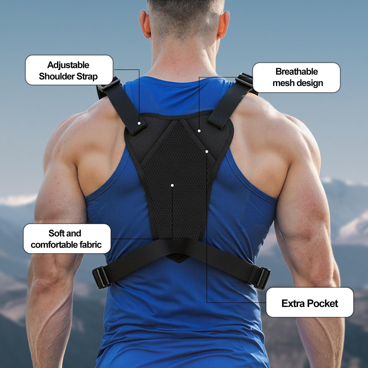 Chest Pack,Water Resistant Running Vest for Men, Chest Bag For Running, Cycling, EDC Running Pack Rig For Sports and Workouts