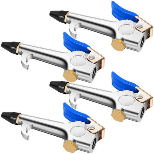 Honoson 4 Pieces 1/4 NPT Lever Blow Gun Air Nozzle Dust Cleaning Blower Gun with Rubber and Safety Tip Nozzles Air Tool for Home Shop Garage Industry(Blue)