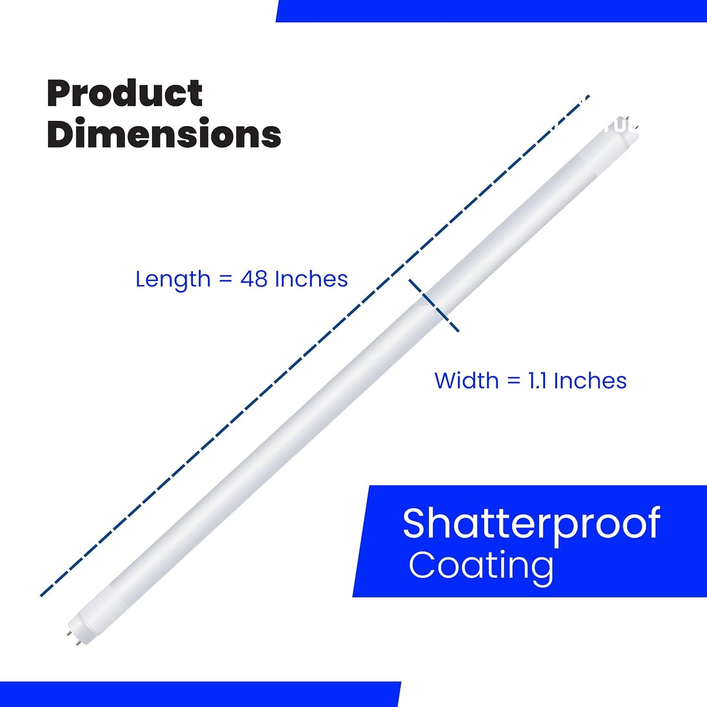 Feit Electric 4ft T8 LED Bulbs - 32W/40W Replacement, 3000K Warm White, 50,000-Hr Lifetime, Ballast Compatible - 4 Pack