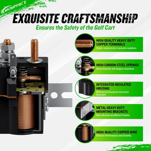 MUMPPRCE 48V Club Car Solenoid with Resistor, 4-Terminal Golf Cart Solenoid Coil for Club Car DS 1995-Up & Precedent 2004-2008 Electric, Replaces OEM 101908701, 102774701, 1014947, SW80-2028P