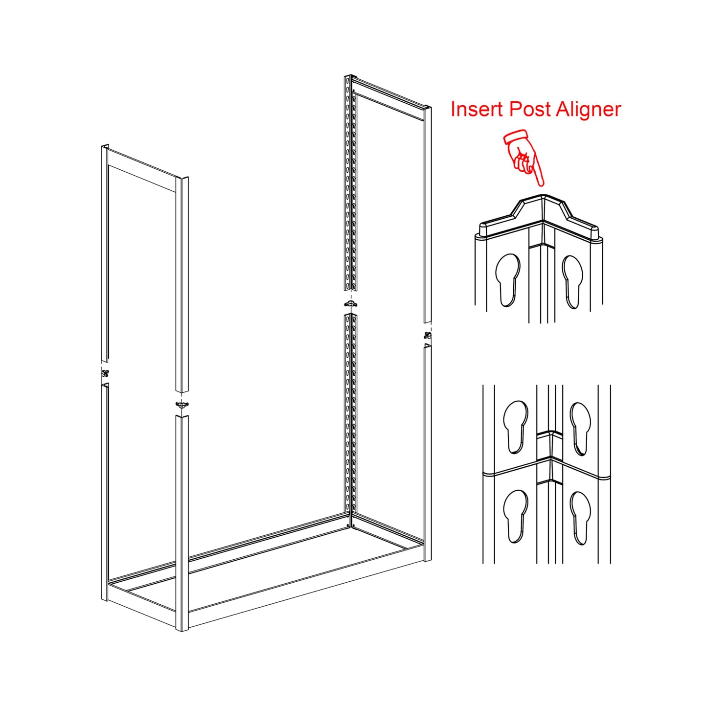 Whalen Post Insert for Costco, Shelving Connectors, and SAMS Club, 5-Shelf Heavy Duty Steel Shelving Unit, Corner Connectors for Building and Alignment