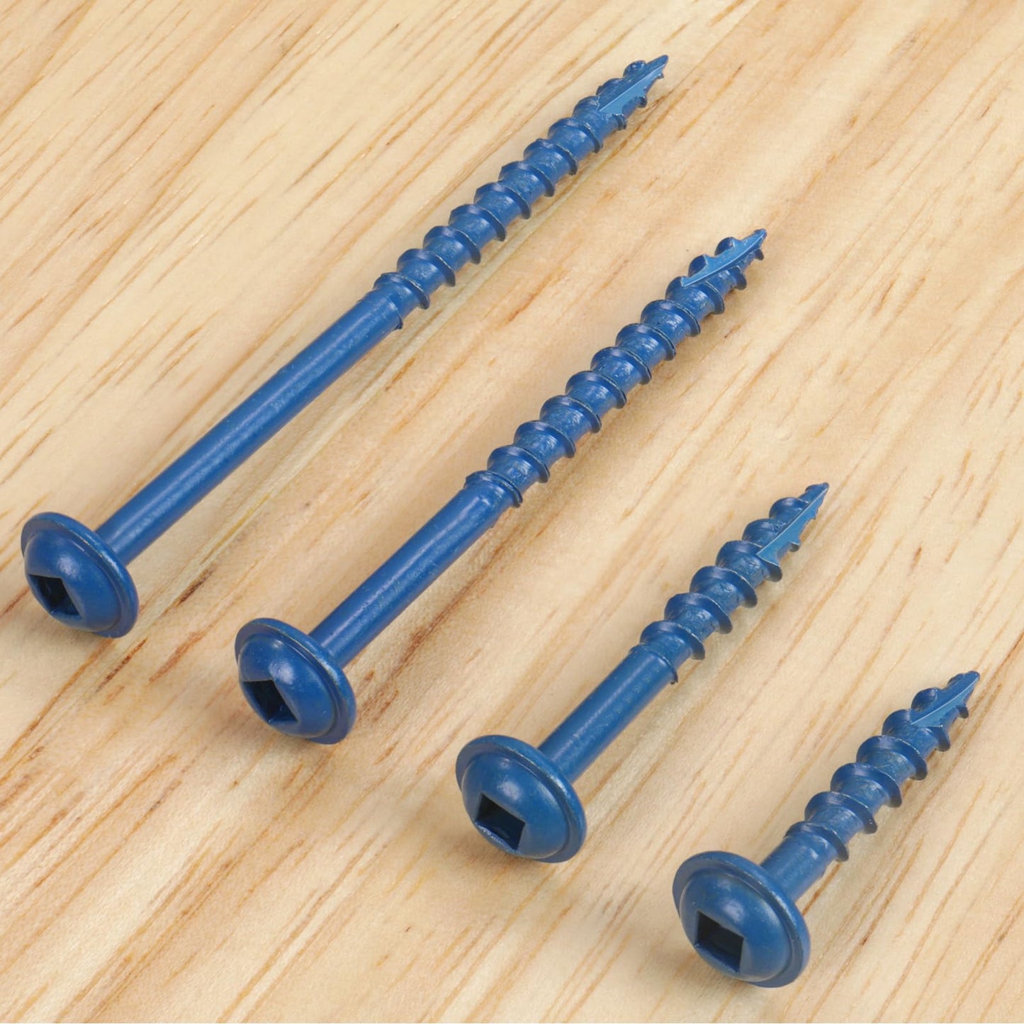 VGBUY Pocket Hole Screws 2 1/2 Inch, 80Pcs Pocket Screws #8 x 2-1/2", Blue Coated Wood Screws for Exterior, Coarse Thread Square Drive, Self-Tapping Tip