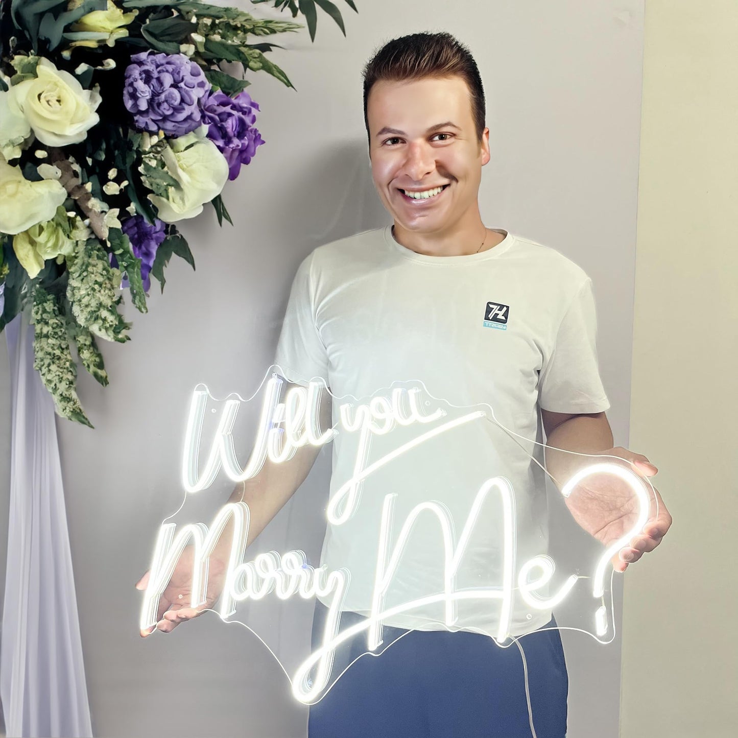 Neon Sign Will You Marry Me ? with Dimmer Switch, 12V Wedding Neon Sign Decoration Ins Neon Signs For Wall Decor Neon Light