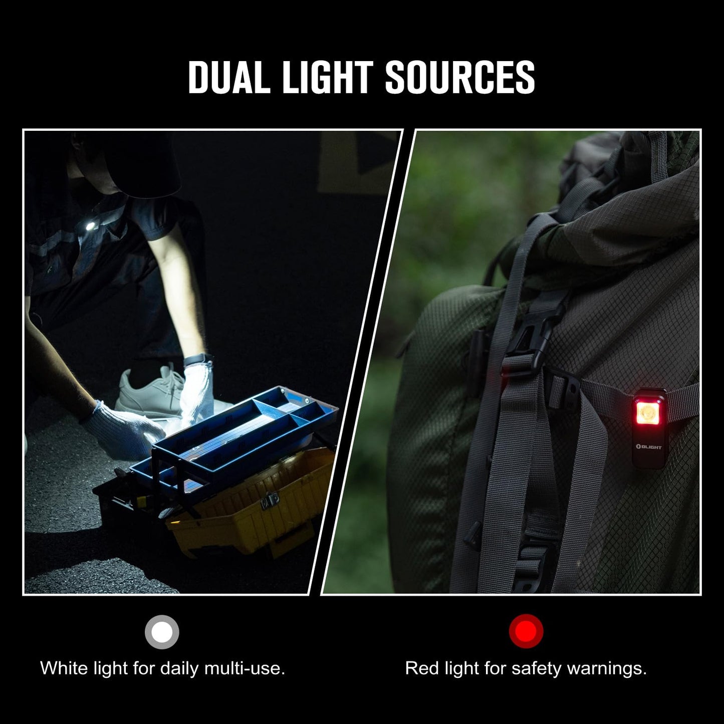 OLIGHT Oclip Mini Rechargeable EDC Clip Flashlight, Black