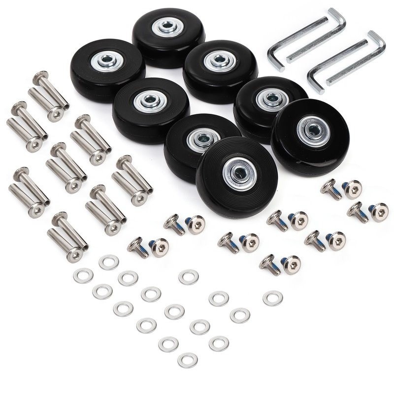 ZOOFOX Set of 8 Luggage Suitcase Replacement Wheels, 50 x 18mm Caster Wheels Bearings Repair Kits, Shelf Replacement Wheels for Luggage