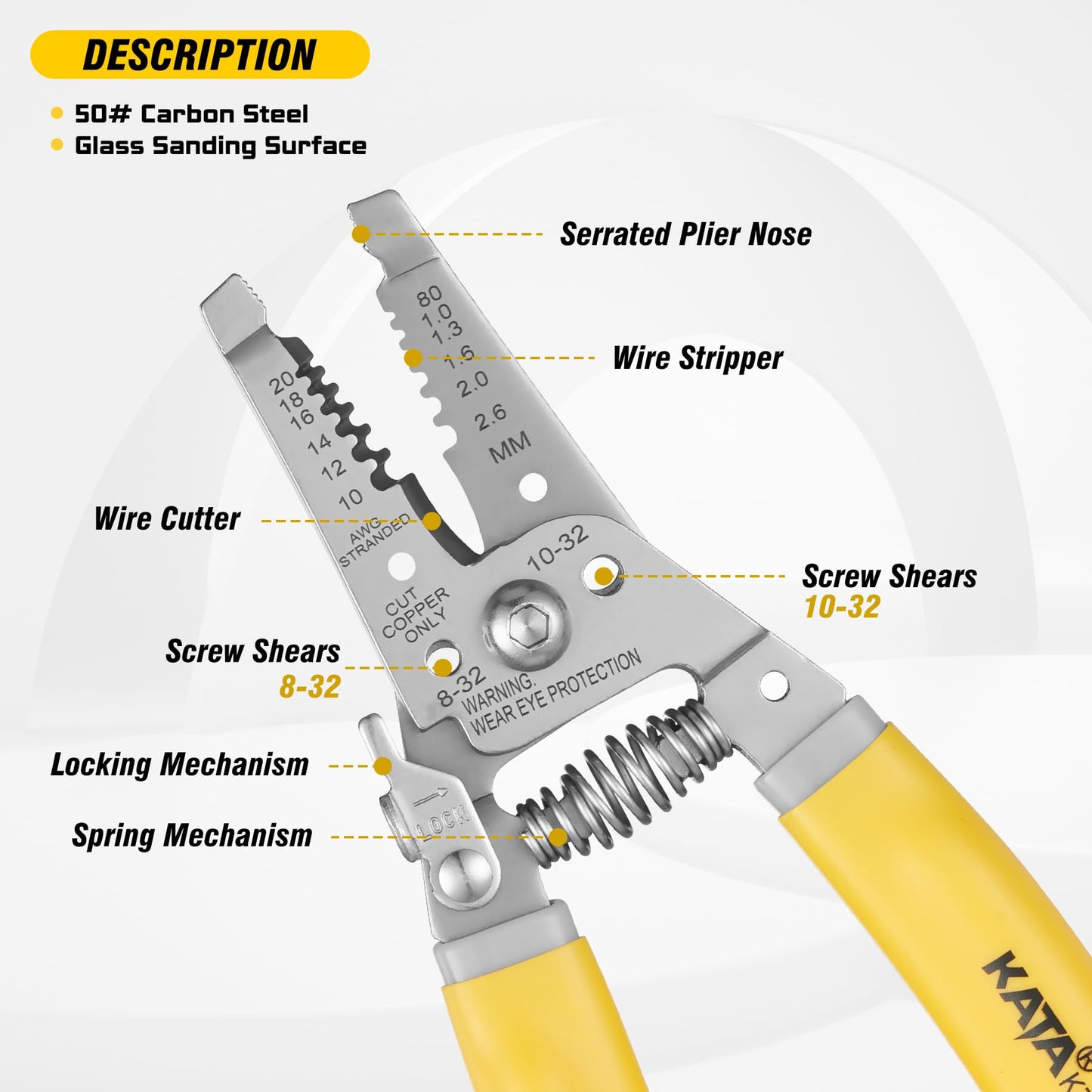 Wire Stripper Tool Crimper for Electricians: 7 Inch Wire Cutter Stripping Tool for 10-18 AWG Solid and 12-20 AWG Stranded Wire - Electrical Wire Crimping Stripping Plier - 10 12 14 16 18 AWG Gauge