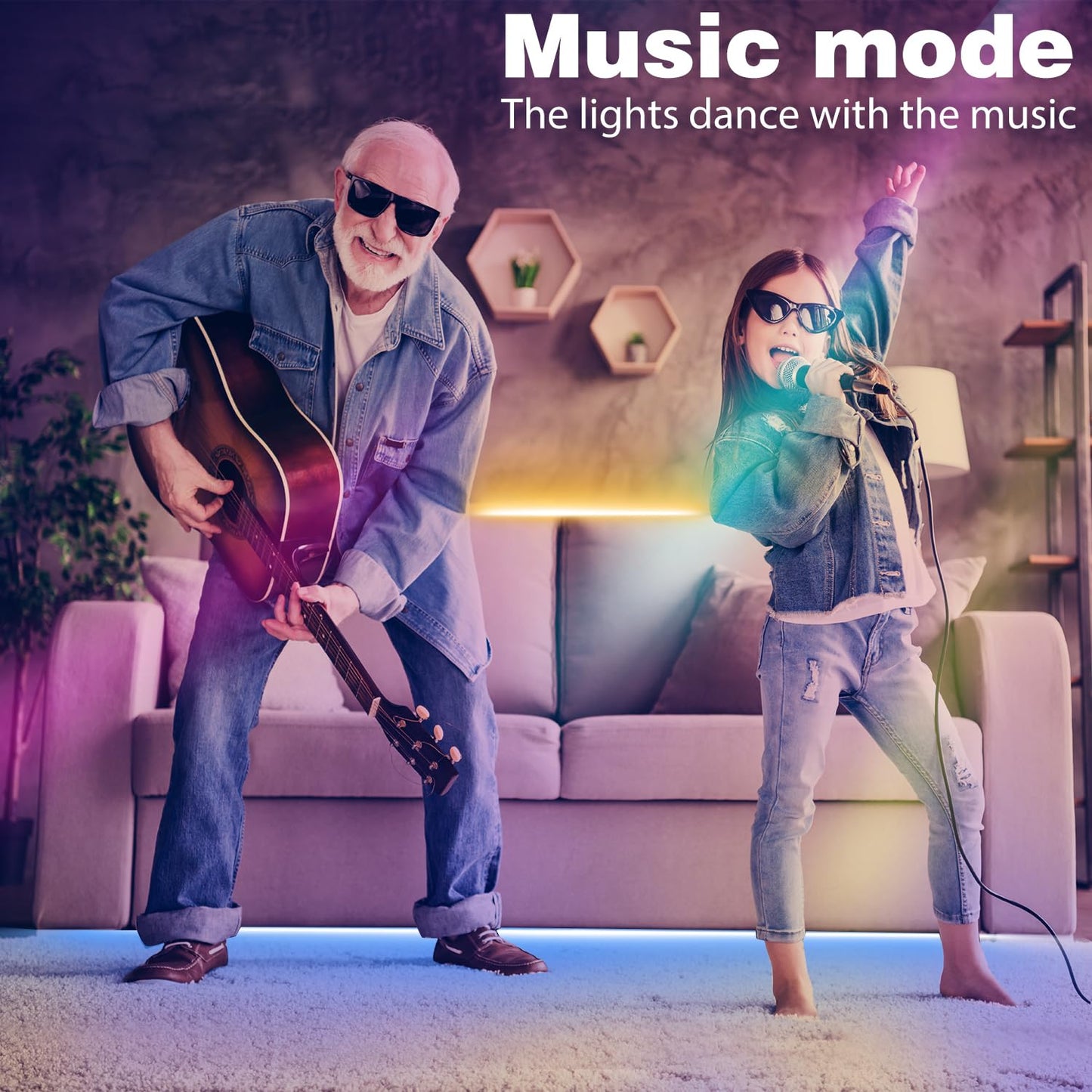 NBBUFF 32.8FT LED Lights for Bedroom 300LEDs Super Bright RGB LED Strips Lights with Remote and APP Control, Music Sync Color Changing LED Light Strip, Tape Lights for Living Room, Gaming Accessories