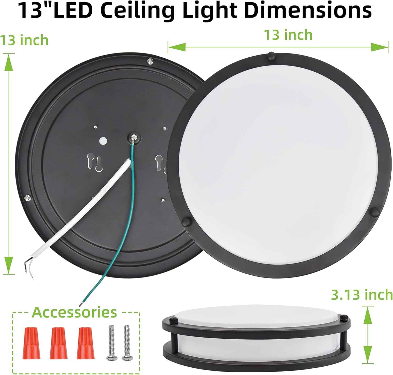 Adjustable 13-Inch Gold LED Flush Mount Ceiling Light Fixture - Dimmable 2700K-5000K for Hallway, Bathroom & Kitchen (2-Pack)