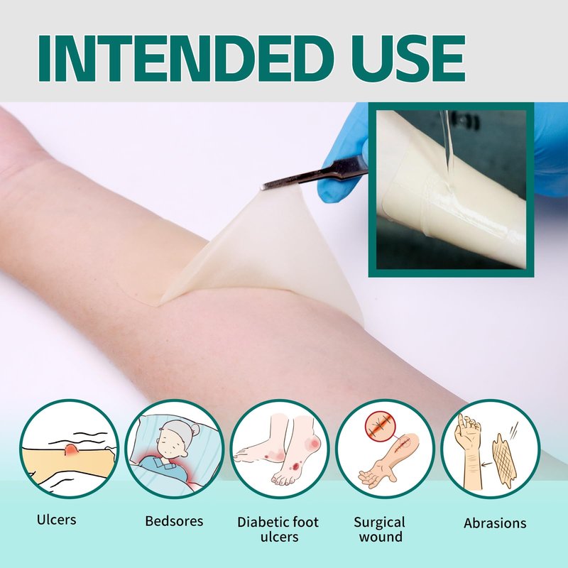 Vynalia Hydrocolloid Wound Dressing Extra Thin 4"x4" 10pcs/Box Large Patch Bandages with Self-Adhesive, Fast Healing for Bedsore, Burn, Acne Care for Wound Care