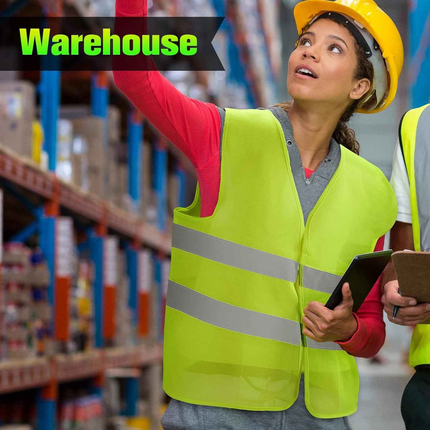 High Visibility Reflective Safety Vest for Men & Women - Bulk Security Mesh Vest for Work, Cycling & Running