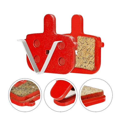 2Pair Brake Pads Disc Brake Pads Compatible with Kugoo G Booster Electric Scooter Rectangular Hollow Brake Calipers Semi Metal MTB Bicycle Disc Pads