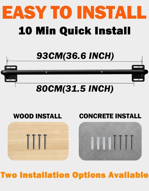 Fitarc Joist Mount Pull Up Bar - Heavy Duty Steel Chin Up Bar for Home Gym | Ceiling & Wall Installation