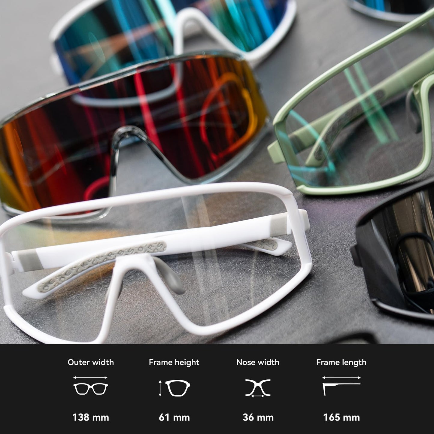 ROCKBROS Photochromic Cycling Glasses for Men Women Sports Glasses UV Protection