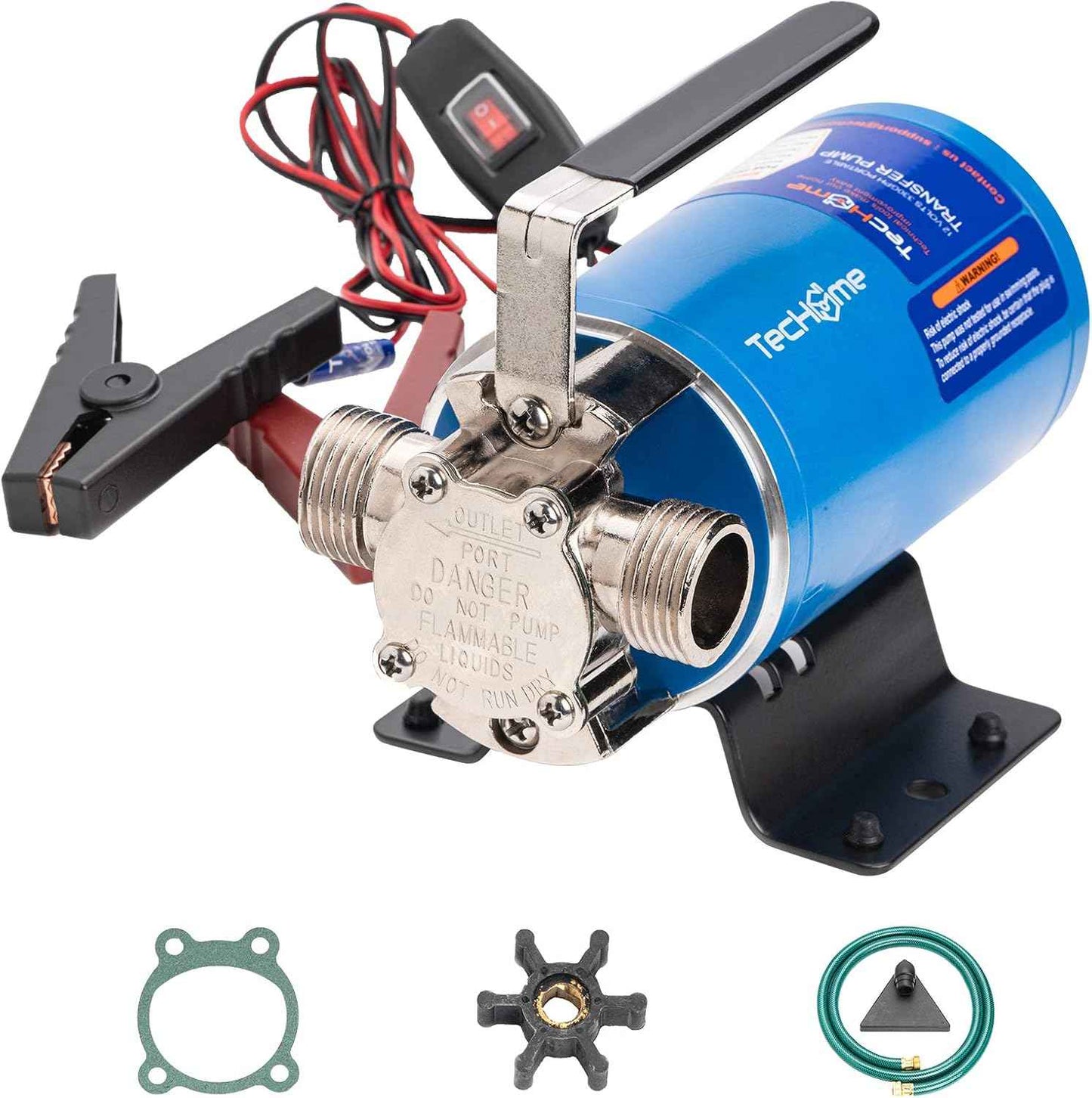 1500GPH Submersible Water Transfer Pump - 12V Sump Pump with 20ft Power Cord
