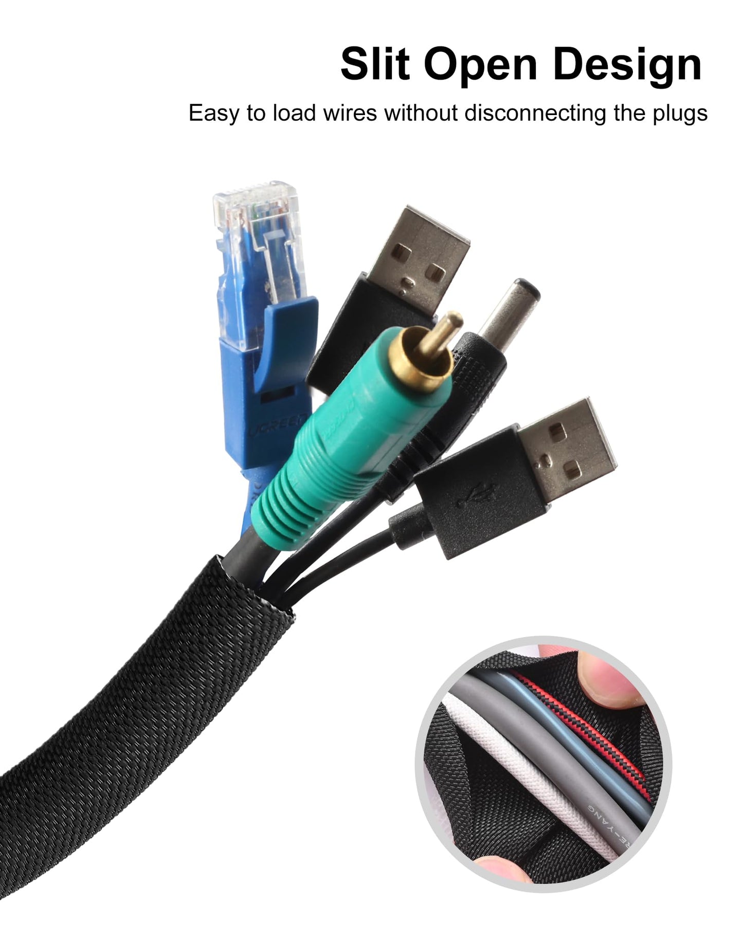 Secbolt Cord Protectors from Pets No Chew, 10ft - 1/2 inch Ultra Durable Cord Covers for Pets, Bite-Resistant Cable and Wire Protector for Cats, Dogs, Rabbits - Black