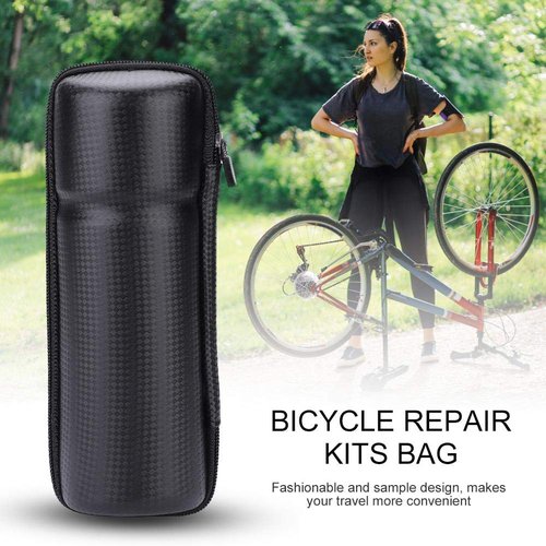 Bicycle Tool Bag, Portable Repair Kits Tools Bag Bike Kettle Rack Bottle Hard Shell Package(Carbon Black)