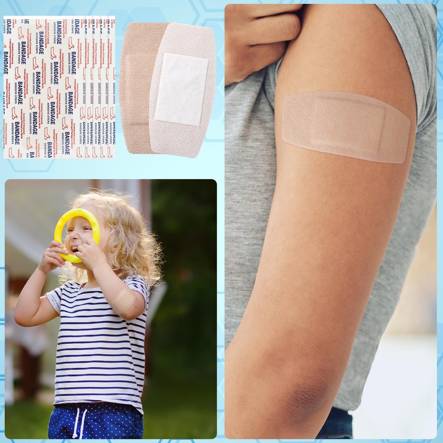Funtery 30 Pcs Silicone Bandages Extra Large Silicone Adhesive Bandages Bulk Flexible Elderly Painless Removal for Sensitive Fragile Skin Wounds(3.9 x 2 in)