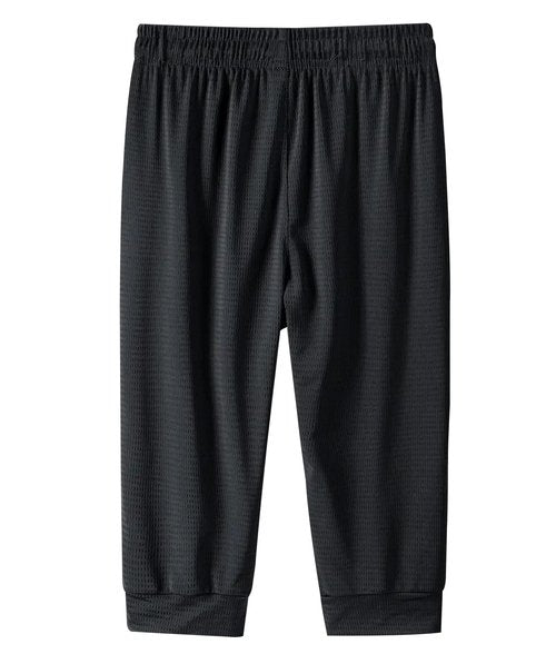 Hidkat Men's Capri Pants 3/4 Long Jogger Sport Shorts,Workout/Gym/Yoga/Beach Shorts Quick Dry with Zipper Pockets Black