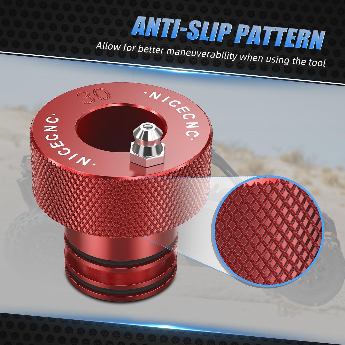 NICECNC Red Aluminum Wheel Bearing Greaser Tool 30MM Compatible with Can Am Outlander 1000 2012-2015, Renegade 1000 2012-2015