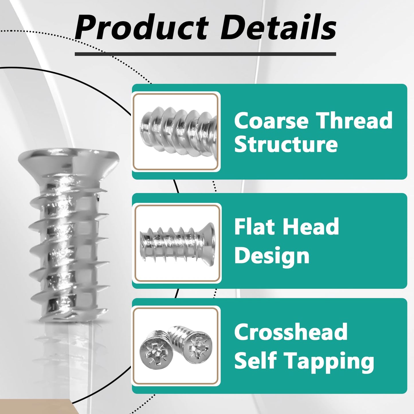45 Pcs Drawer Rail Euro Screws are Compatible with IKEA 100349, Crosshead Self Tapping Screws