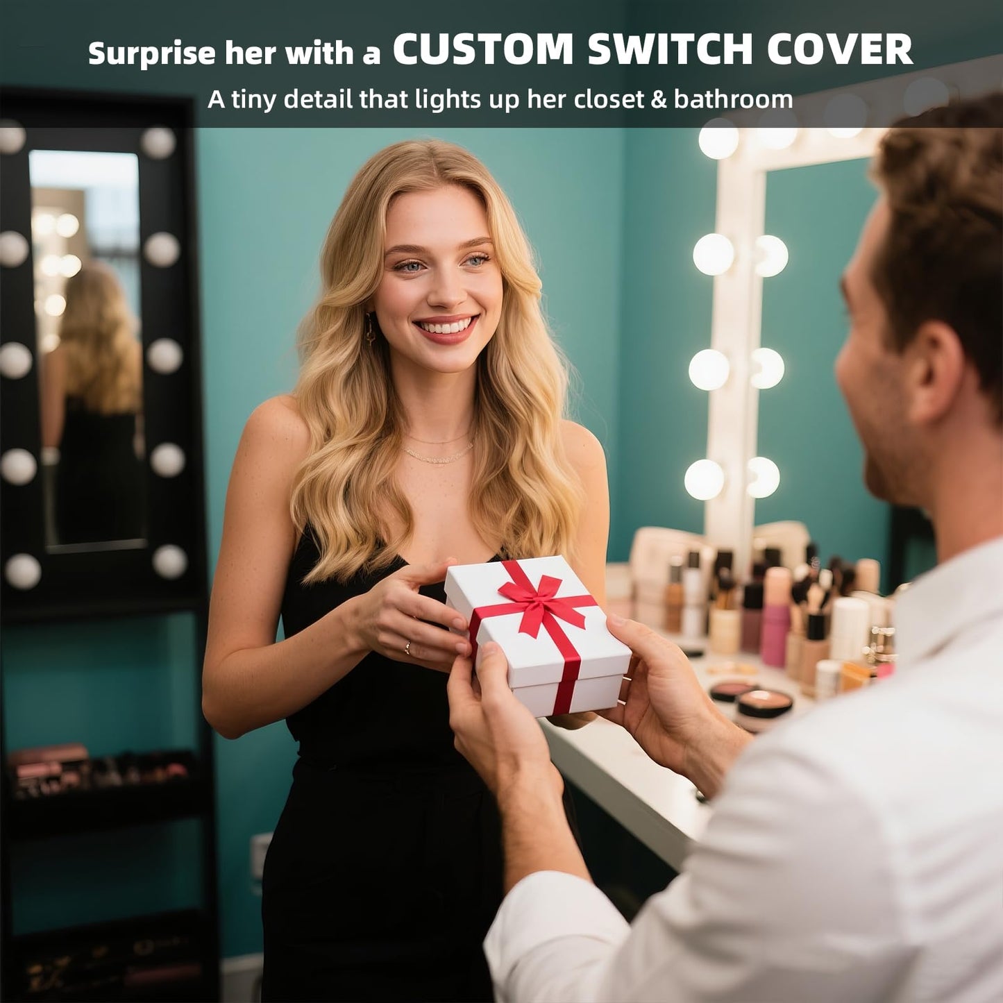 YNQIZKI Purple Glitter Light Switch Cover,Sparkle Wall Plate for Girls Room,Single Toggle 5.10''x3.15''