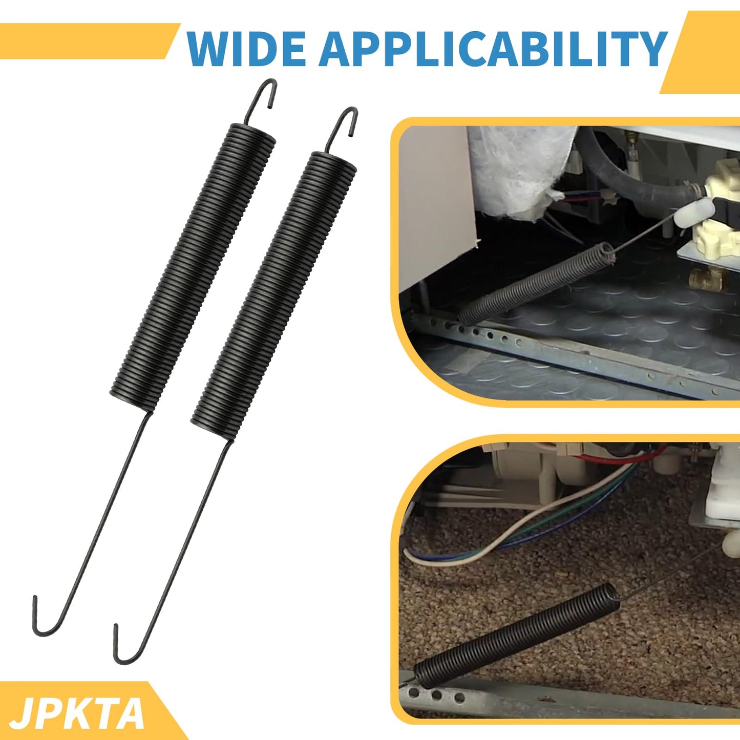 2 Pcs 154430501 Dishwasher Door Spring Replacement Part by JPKTA Compatible with Frigidaire Kenmore Westinghouse Crosley Tappan Gibson Kelvinator Uni Dishwashers - Repalces 154345901 AP3363442 1014399