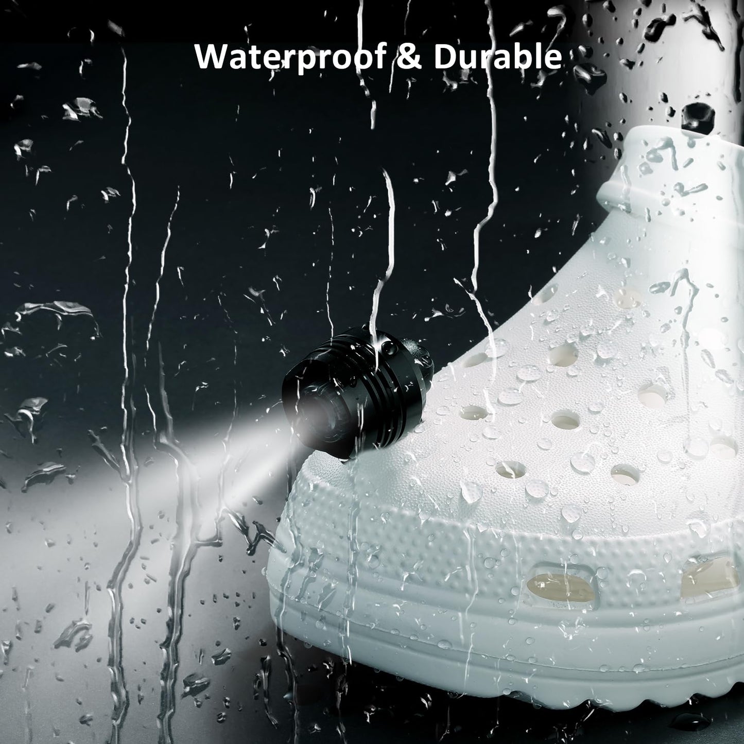 RAHAN Rechargeable Clip on Clog Headlights for Shoe 2pcs,Flashlights Attachment for Shoe, LED Shoes Light with 3 Light Modes for Dog Walking, Camping, Running, Suitable for Adults Kids, Black