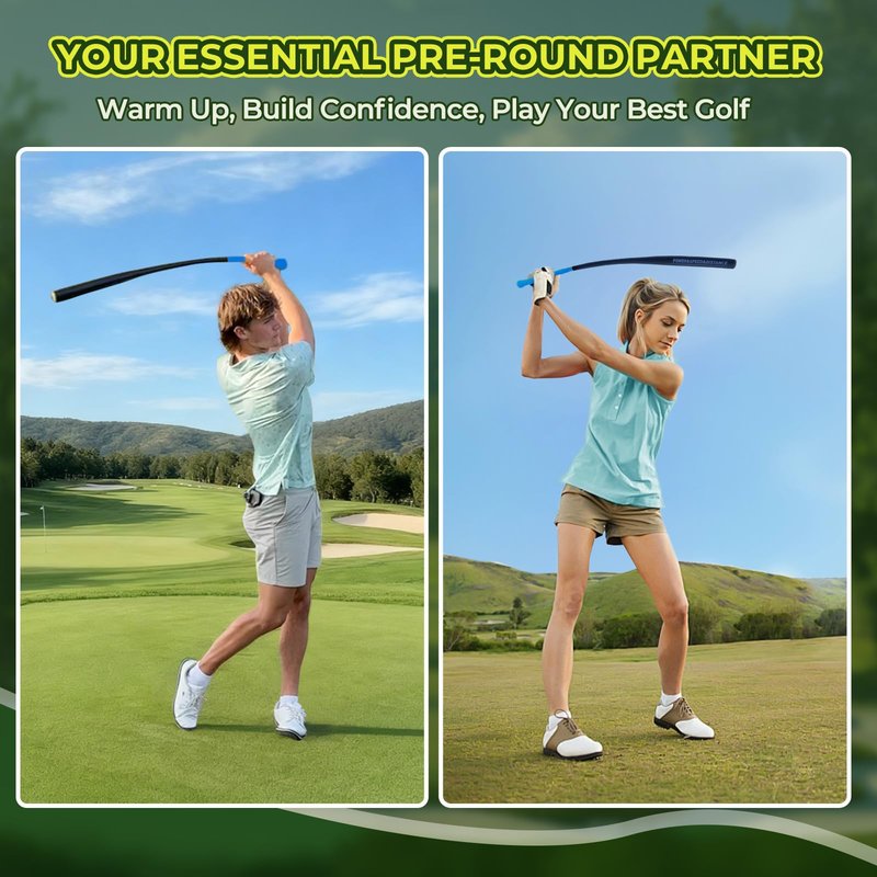 Cusprtm Golf Swing Trainer Aid for Power & Driving Distance | Flexible Weighted Golf Training Aid Improves Balance, Strength, Tempo, Rhythm & Lag | Pro-Grip Golf Warmup Practice Stick (Blue)